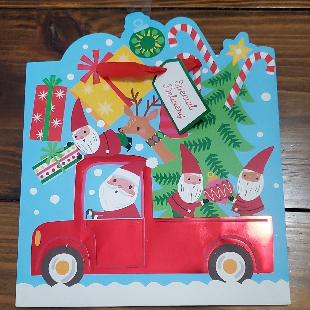 Festive Santa and Reindeer Holiday Card